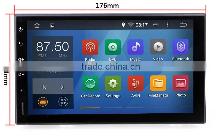 Android 4.4.4 Stereo unversal car GPS of 2 DIN 101mm*176mm 7 inch navi radio Headunit navi free map 1024*600 screen 1.6G CPU