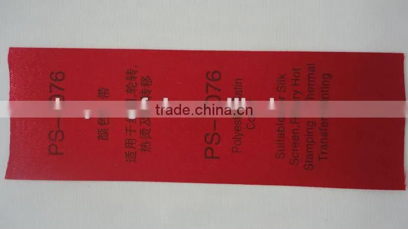 PS-7076 Red Polyester Stain Ribbon Label