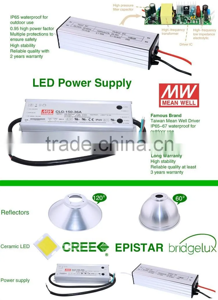 IP65 factory warehouse 100W 150W 200W led industrial high bay light