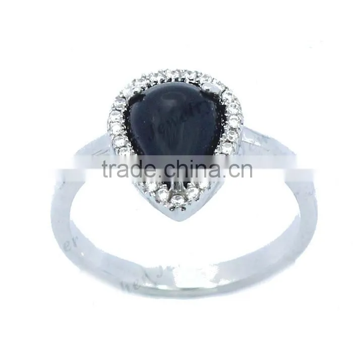 High Quality Pear Shaped Design Silver Ring,Natural Stone Silver Jewelry Ring