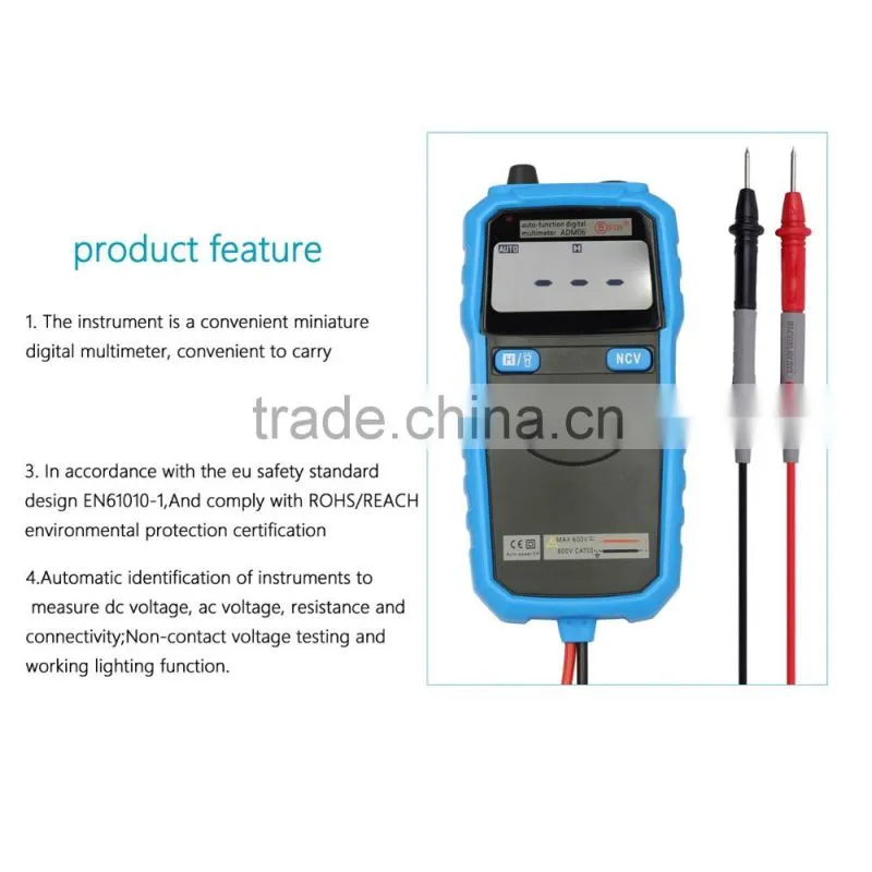 New Bside ADM06 Portable Auto Range Digital Multimeter AC/DC Voltmeter Continuity Test Non-contact Voltage