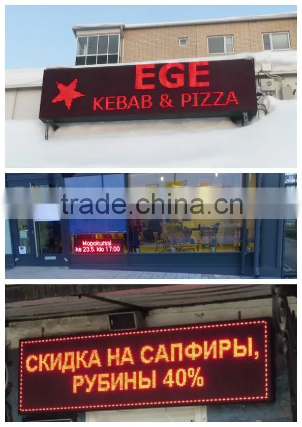 single color P12 outdoor led digital display signs