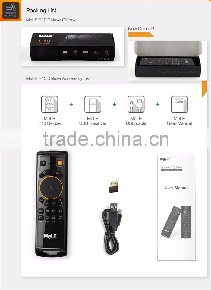 Flying Mouse Mele F10 Air Mouse And Keyboard Remote Controller