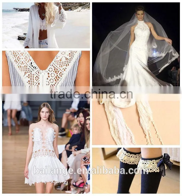 2016 luxurious dyeable factory supply fancy lace trim