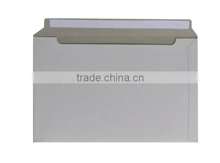 Custom adhesive peel and seal thicker grey board mailing envelope