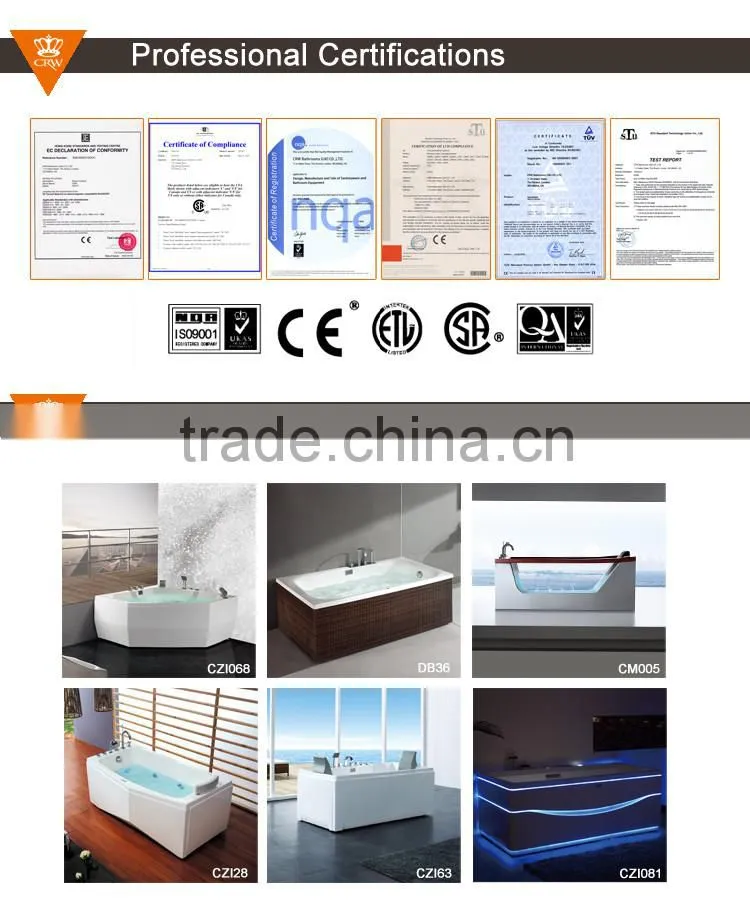 CRW OCY3006 portable cheap and outdoor acrylic Bathtub with Clawfoot jacuzzi