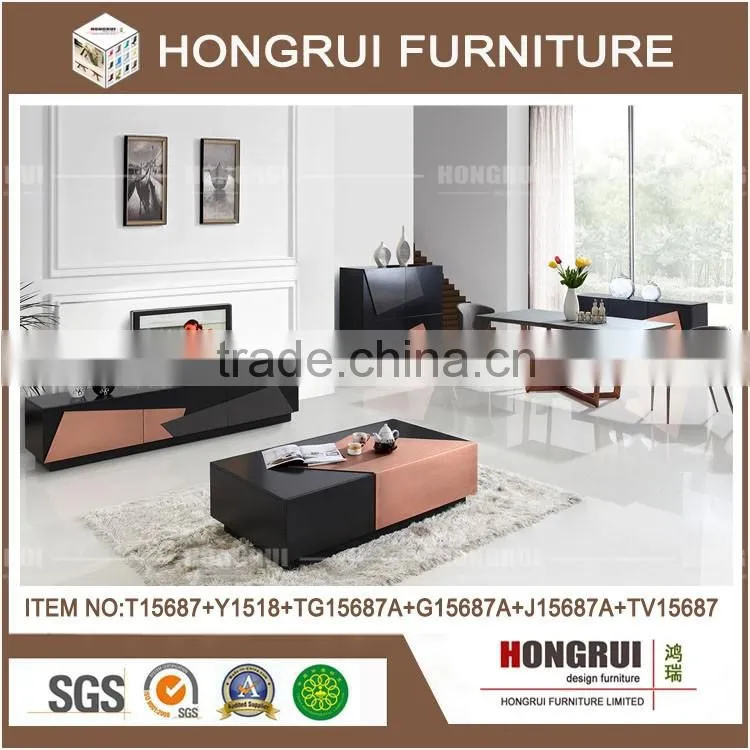 Hongrui living room furniture Luxury tv stand , european design wood tv table