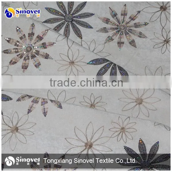 100% Polyester Embroidered Alboa Fabric/Embroidered fabric