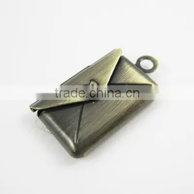 13*18MM vintage bronze brass love envelope photo locket,antiqued locket 1191024
