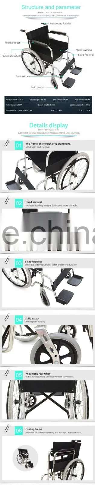 TOPMEDI Manufacturer Manual Wheelchair for Handicapped People