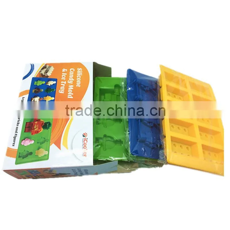 BPA Free Lego, Lego Building Bricks and Figures Silly Candy Molds Ice Cream Tools & Silicone Ice Cube Trays