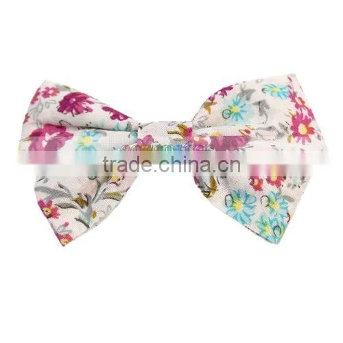 Floral Double Bow Small Hair Clip