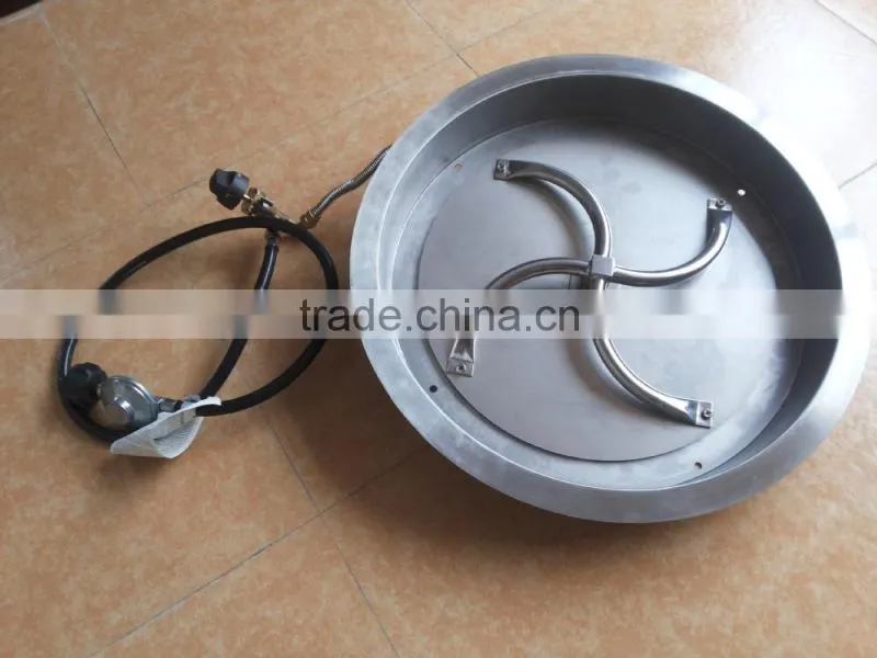 Stainless Round Drop In Pan W/ Fire Ring Propane And Natural Gas Installation Kit (19" and 25")