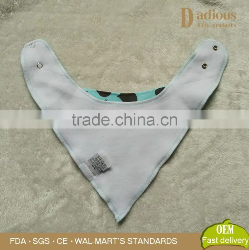 Custom Design Organic Cotton Baby Bandana Bibs with Low MOQ