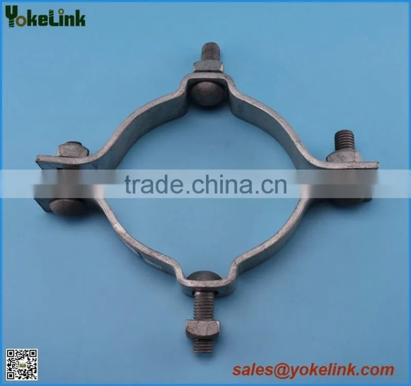 Carbon steel double offset pole band for electrical hardware