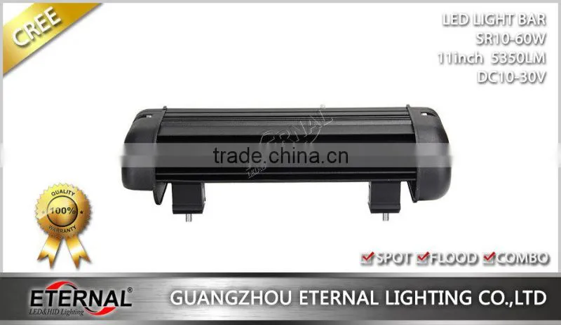 60W 11" single row high power truck trailer heavy duty machinery equipments outdoor powersports led light bar
