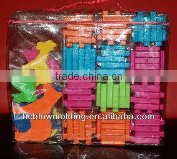 OEM Blow Molding plastic buliding block children plastic building block toys DIY toys