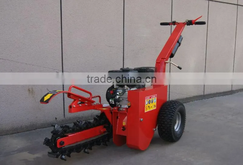 7HP/15HP gasoline power 10mm width and 450mm/600mm depth trenching machine, mini trencher, tuv ce approval