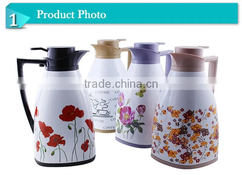 Unique Square Shape Flower Pattern Glass Thermos Tea Pot (JGHH)