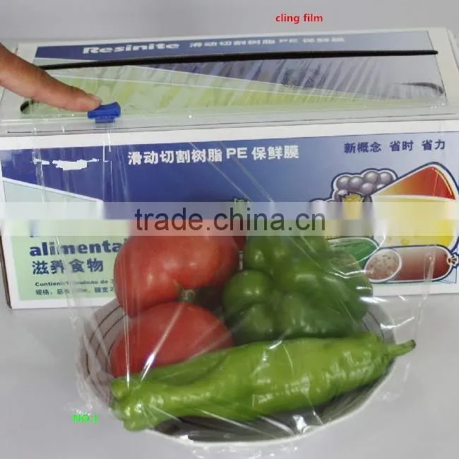 plastic cutter PE cling film for food wrap/PE cling film without PVC/PE Cutter cling film