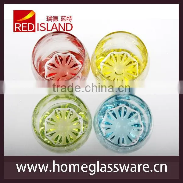 colorful egg cup Glass Drinking Glasses Water Tumblers