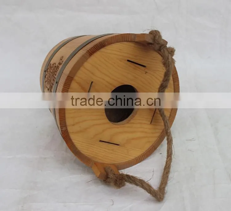 factory supplier for wooden rustic ice bucket with metal stainless steel