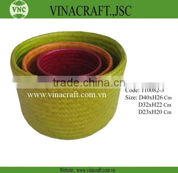 New bamboo storage basket set of 3