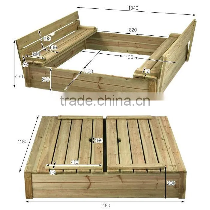 Kids Sandbox , Wooden Sandpit For Children