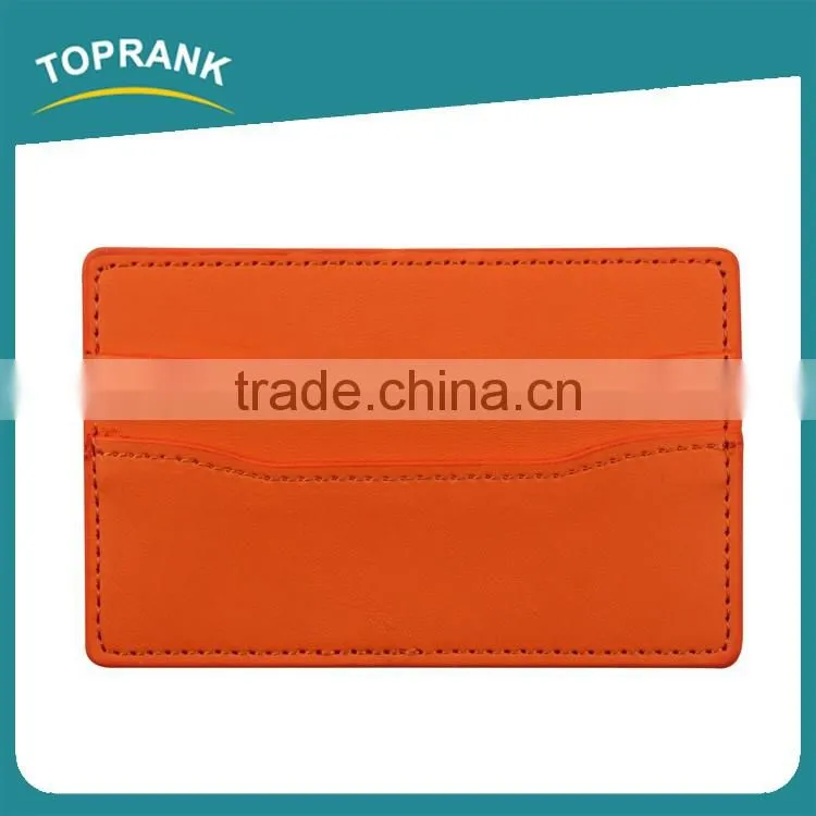 Toprank Hot Sale Simple Business Flat Wallet Card Holder Slim Card Holder Wallet Minimalist Vertical Pu Sleeve Card Holder