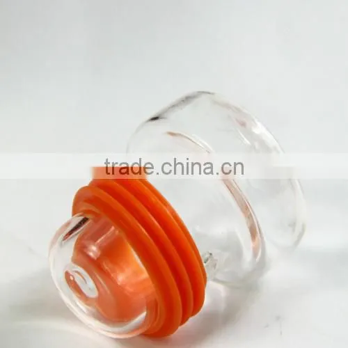 wholesale clear glass storage bottle with metal lid