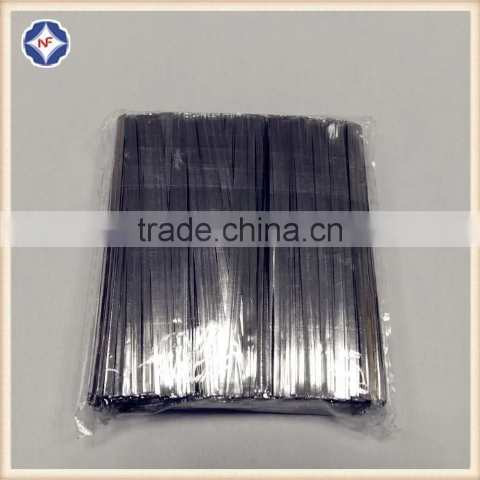 10cm length plastic gold/silver color metallic twist ties