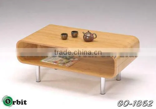 Modern design wooden tea table, living room furniture side table with shelf