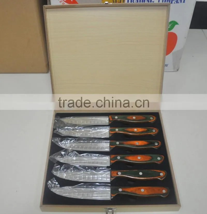stainless steel wood handle steak knife