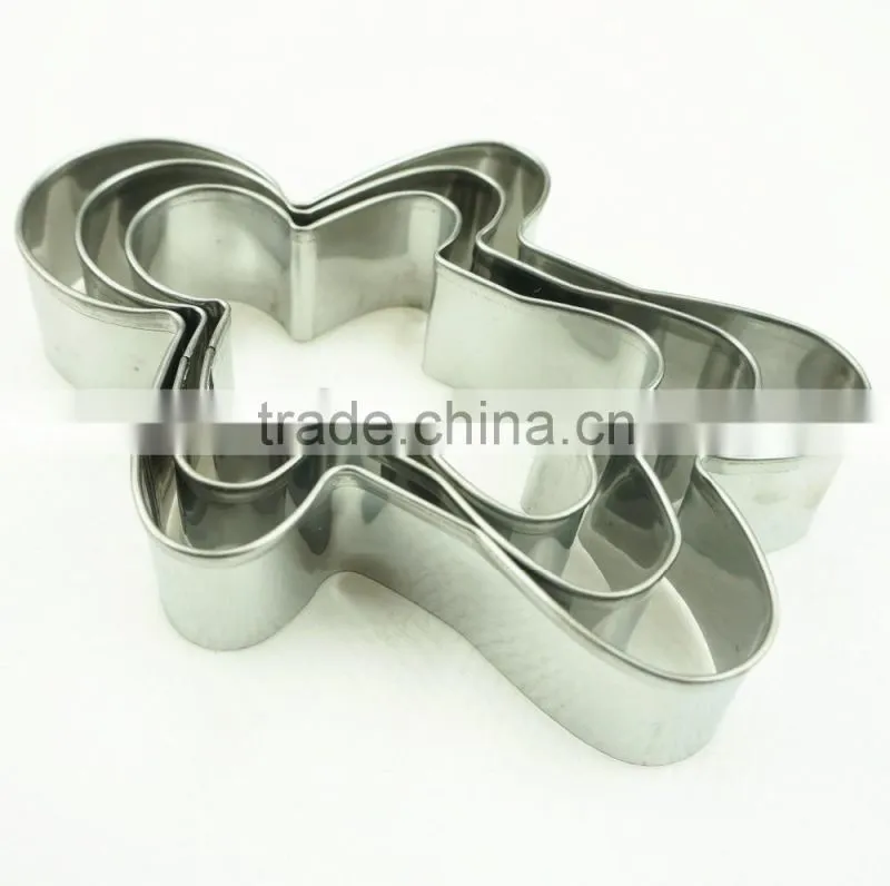 47037 3pcs ginger shape stainless steel cookie cutter set