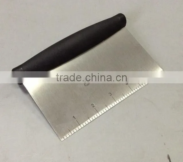 Stainless steel pizza cutter/grill scraper