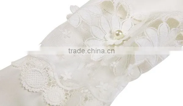 trendy fashion lace sleeve pure white sexy party blouse
