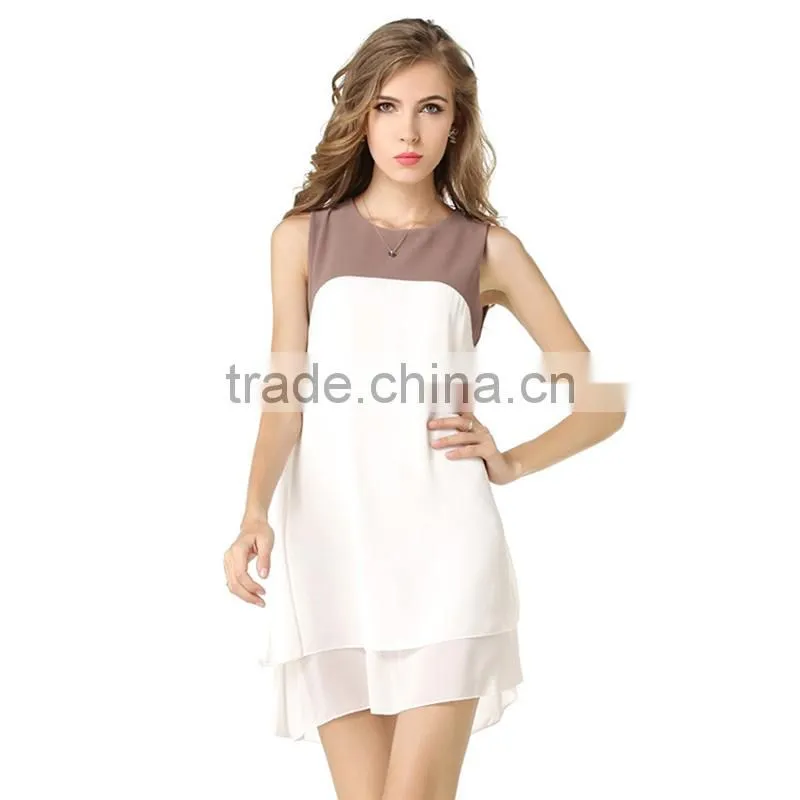 Maxnegio fashion woman chiffon straight casual dress