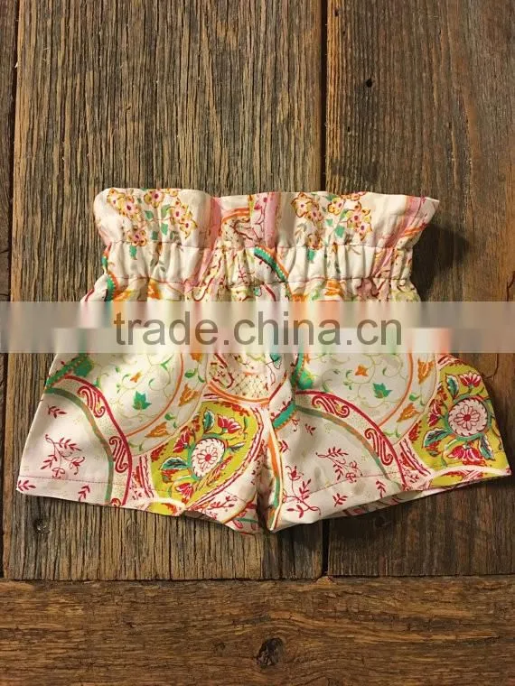 2017 boutique smocked girls clothing rampers printing ruffle baby clothes clothing set