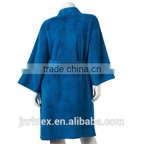 Long sleeves wholesale bathrobe,custom blank cotton bathrobe for women