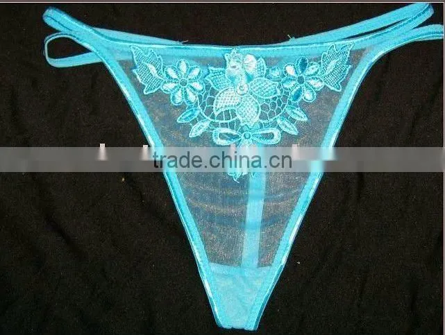 Ladies hot beautiful printing super sexy g-string with luxury lace