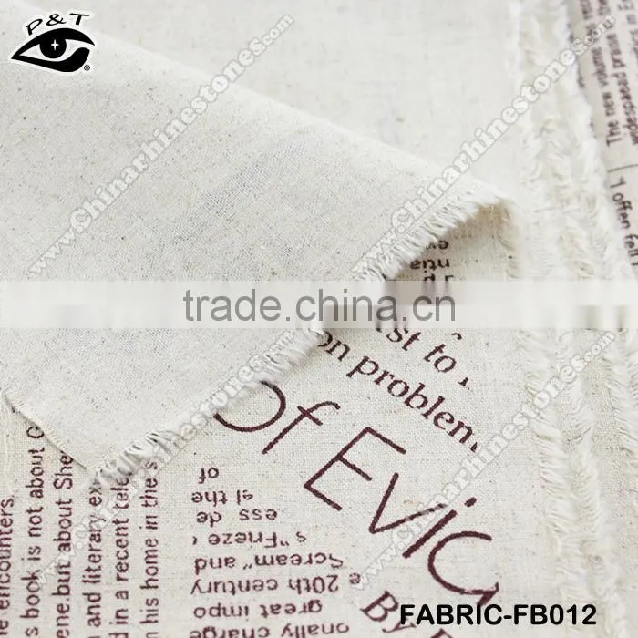 News Paper Printing Canvas Fabric Cotton/Linen Fabric Zakka Household Textile Cloth
