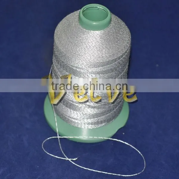 carbon stainless steel silver coated conductive sewing thread