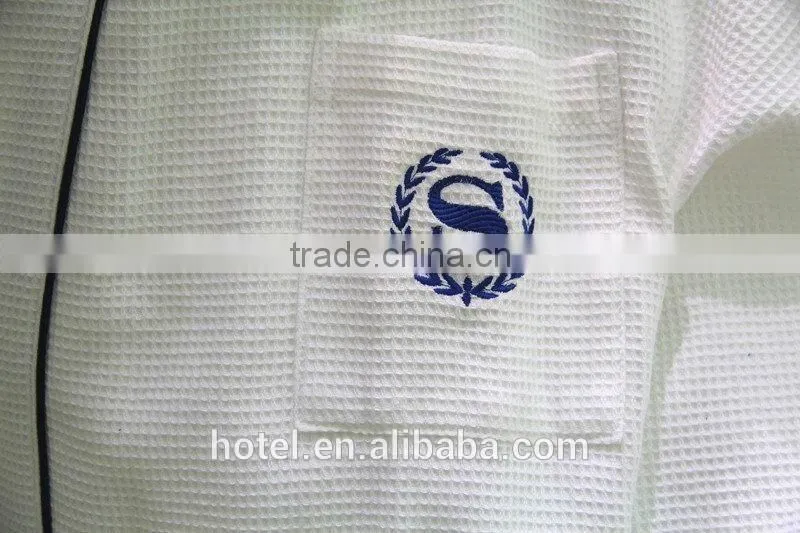 hot sale waffle bath robe for hotel with embroidery logo