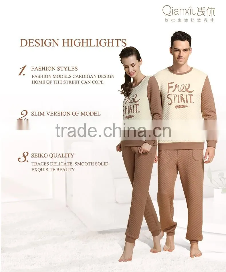 Latest design Qianxiu women thick printed sexy night suit