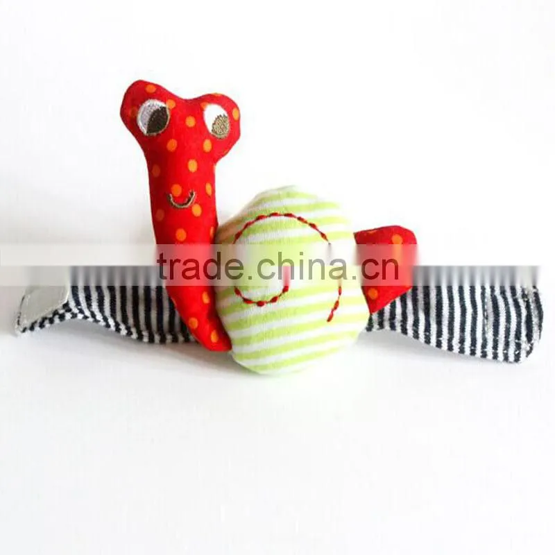 High quality soft plush animal shaped baby rattles