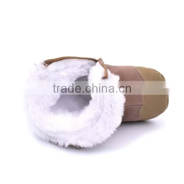 winter warm lovely bowknot anti-slip baby cotton walking shoes