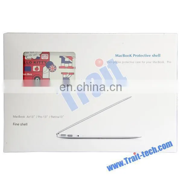 Popular Folio Plastic Protective Hard Shell Case For Apple Macbook Pro Retina 13 inch