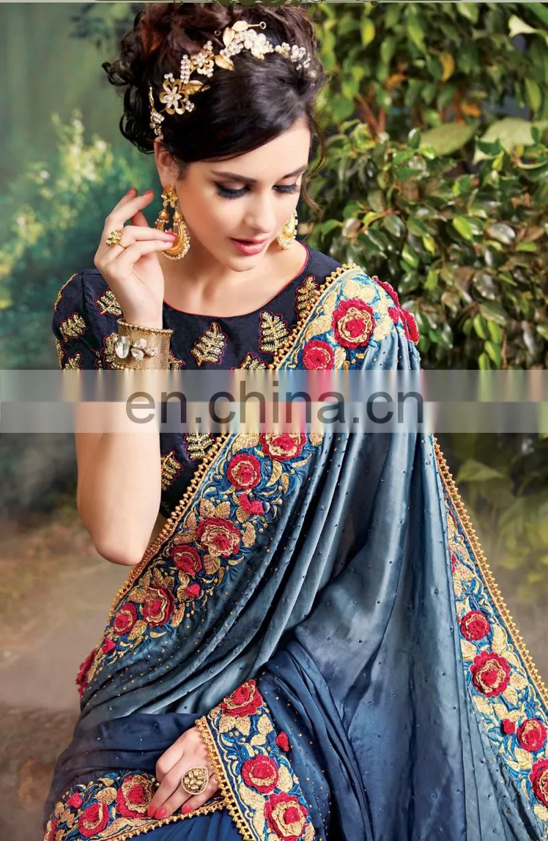 Embroidery Machine Work Designer Saree