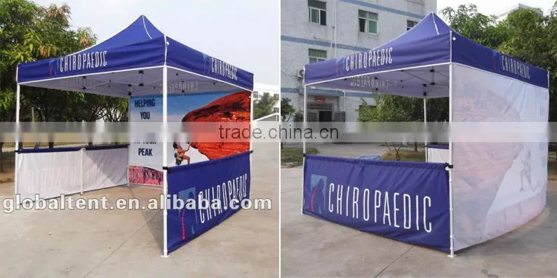 Custom Print Aluminum Folding Pagoda Tent 3x3m ( 10ft X 10 ft), printed canopy & valance, back wall&2 half side wall