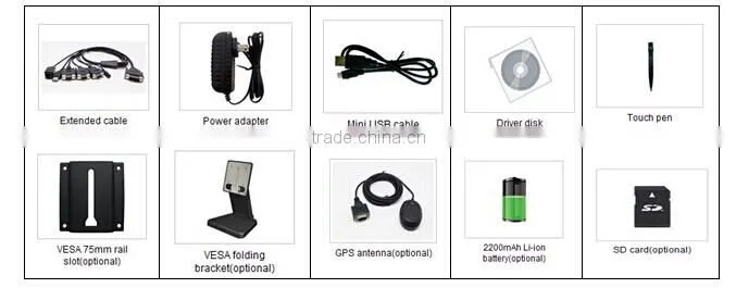 7" Embedded PC with OS Win CE 7.0 Android 2.3 Linux 2.6.35 comply with IP64!